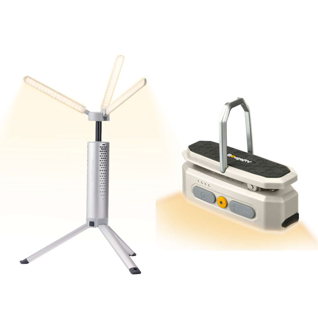 BougeRV Neue T1 tragbare teleskopische Campinglampe (Silber)
