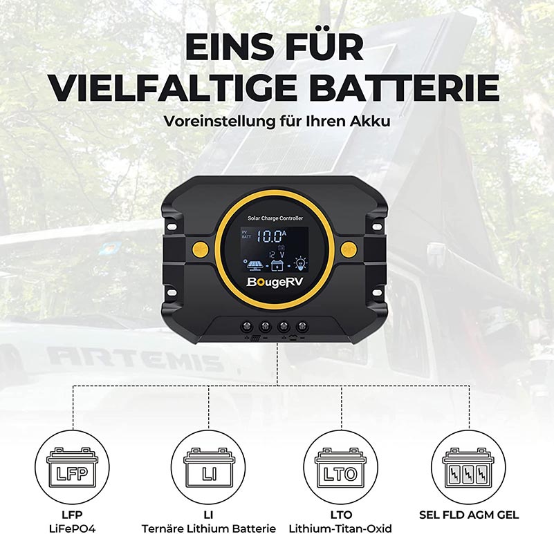 12V/24V 10A PWM Solar Laderegler