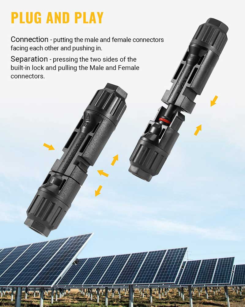 6 Paare Solarpanel Stecker