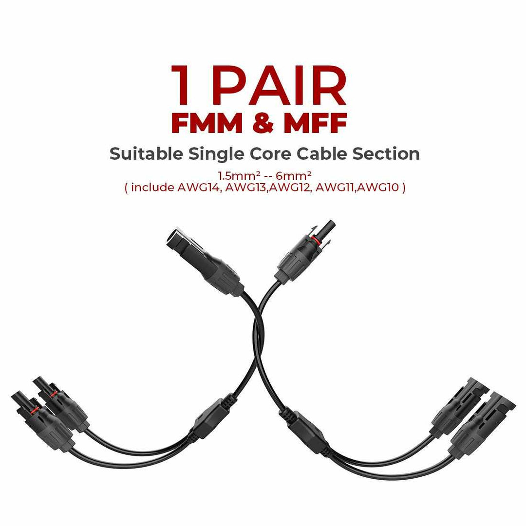 1 coppia di spina solare Y Distributore （da 1 a 2） cavo solare per pannello solare